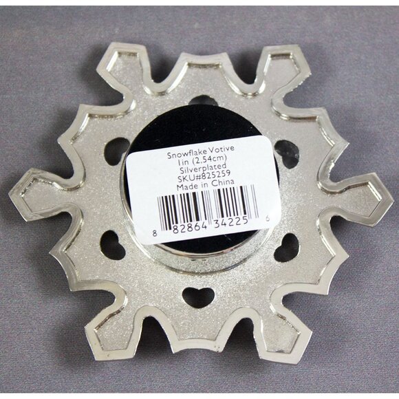 Lenox Silverplated Snowflake Votive Candle Holder Set of 2 American By Design - Picture 6 of 10